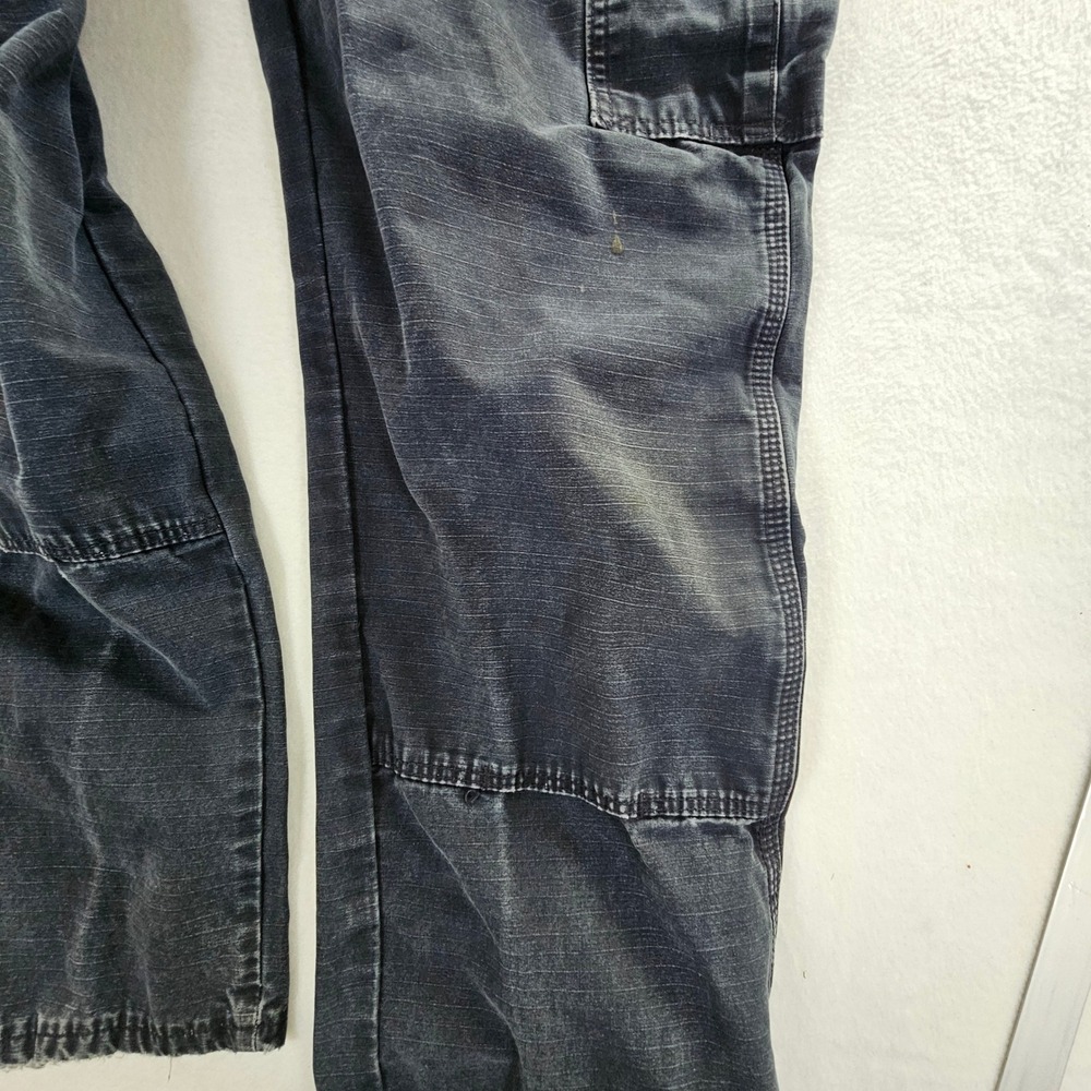 Wrangler RIGGS Workwear Mens Cargo Pants  Blue Cotton Ripstop double knee 35x34 - Picture 10 of 13